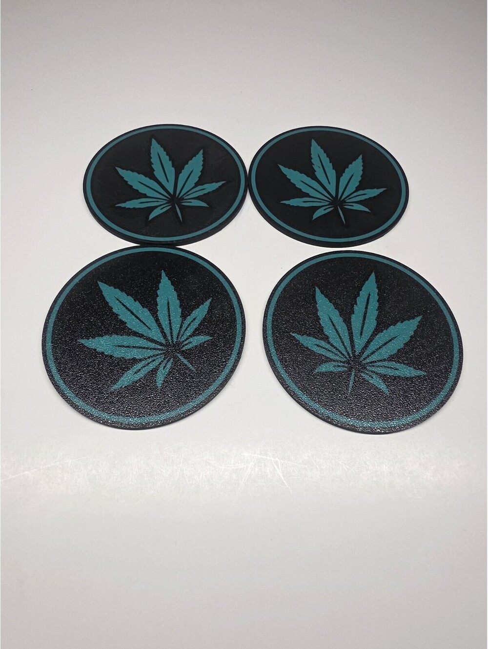 3d Printed Marijuana Pot Leaf Coaster Set - Bar Accessories Coasters for Drinks